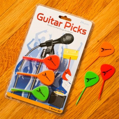 Guitar Pick Toothpicks in a packet of 24