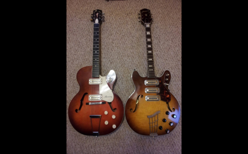 1967 Harmony Rocket and 1965 Harmony H 75 electric guitars