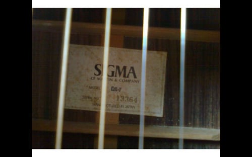 Sigma DR-7 acoustic guitar, sound hole label
