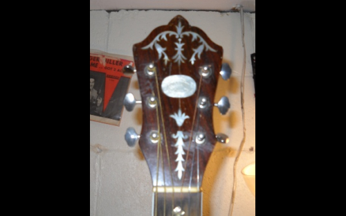 Oahu 69K deluxe jumbo acoustic guitar - headstock