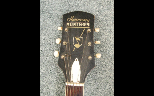  Harmony H1457 Monterey Blonde electric guitar, headstock