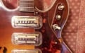 Harmony H 75 electric guitar close up of pickups and controls