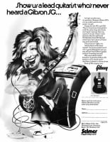 Gibson SG electric guitars advert 1973