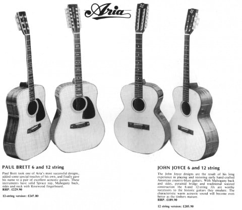 Aria Paul Brett and John Joyce Signature Guitars Advert 1981