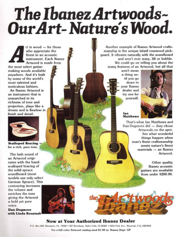 Ibanez Artwood Series Advert 1980