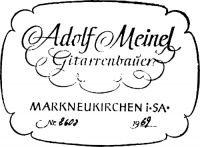 Adolf Meinel classical guitar label