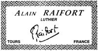 Alain Raifort classical guitar label
