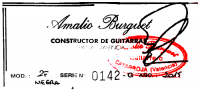 Amalio Burguet classical guitar label