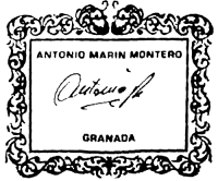Antonio Marin Montero classical guitar label