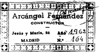 Arcangel Fernandez classical guitar label