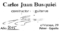 Carlos Juan Bysquiel guitar label