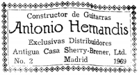 Hernandis classical guitar label