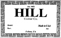 Hill Guitar Company label