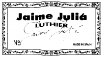 Jaime Julia guitar label
