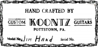 Koontz Custom Guitars label