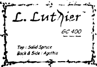 L. Luthier classical guitar label