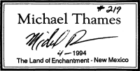 Michael Thames classical guitar label 1994