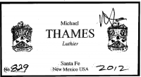 Michael Thames classical guitar label 2012