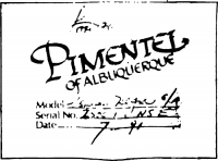 Pimentel classical guitar label