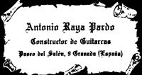 Antonio Raya Pardo classical guitar label