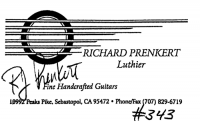 Richard Prenkert classical guitar label
