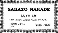 Sakazo Nakade guitar label