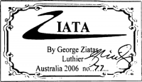 George Ziatas classical guitar label