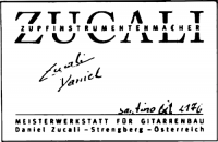 Daniel Zucali classical guitar label
