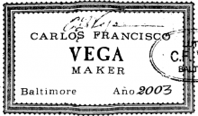 Carlos Francisco Vega classical guitar label