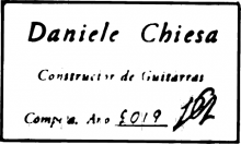 Daniele Chiesa classical guitar label