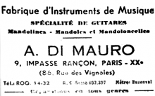 Antoine Di Mauro label - 1945