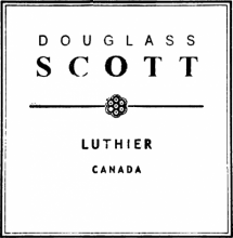 Douglass Scott classical guitar label