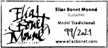 Elías Bonet Monné classical guitar label