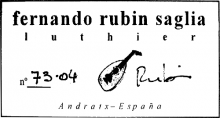 Fernando Rubín Saglia classical guitar label