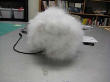 DIY fuzz pedal covered in fluffy fabric