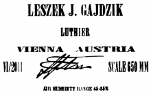 Leszek Gajdzik guitar label