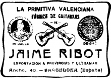 Jaime Ribot classical guitar label
