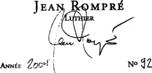 Jean Rompré classical guitar label