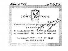 José Yacopi classical guitar label