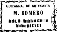 M Romero classical guitar label
