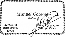 Manuel Cáceres classical guitar label