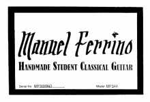 Manuel Ferrino classical guitar label