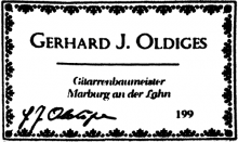Gerhard Oldiges classical guitar label