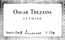 Oscar Trezzini classical guitar label