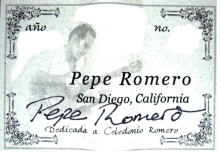Pepe Romero classical guitar label