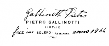 Pietro Gallinotti classical guitar label
