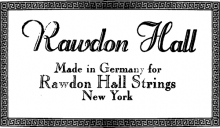 Rawdon Hall classical guitar label