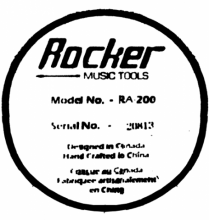 Rocker Music Tools acoustic guitar label
