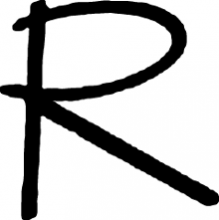 Rustler Guitars brand "R" logo
