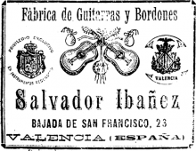 Salvador Ibanez classical guitar label 1900s